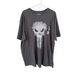 Marvel Comics The Punisher Mens Size 3XL Cotton Blend Graphic Short Sleeve Shirt